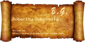 Boberity Gabriella névjegykártya